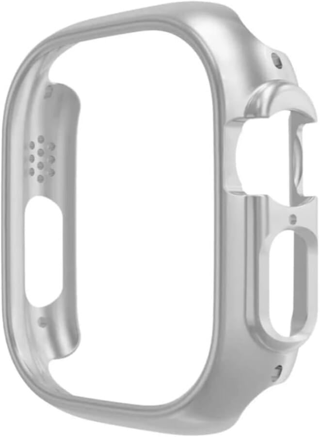 Dado PC Half Case Protector frame Compatible with Apple Watch Series ULTRA 2 & 8 ULTRA (2022/2023) 49 mm (Silver)